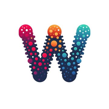 AI Generate of Logo Letter W created using random color dots