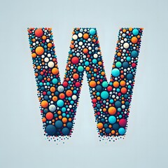 Poster - AI Generate of Logo Letter W created using random color dots
