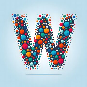 AI Generate of Logo Letter W created using random color dots