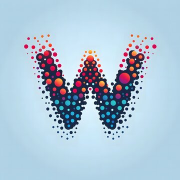 AI Generate of Logo Letter W created using random color dots