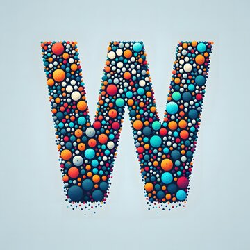 AI Generate of Logo Letter W created using random color dots