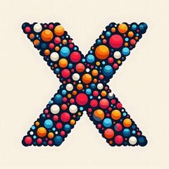 Poster - AI Generate of Logo Letter X created using random color dots
