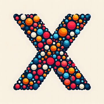 AI Generate of Logo Letter X created using random color dots