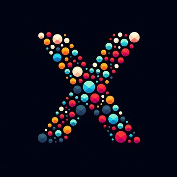 AI Generate of Logo Letter X created using random color dots