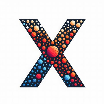 AI Generate of Logo Letter X created using random color dots