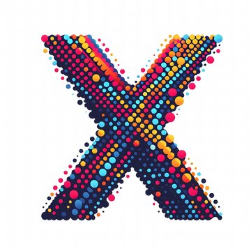 AI Generate of Logo Letter X created using random color dots