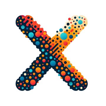 AI Generate of Logo Letter X created using random color dots