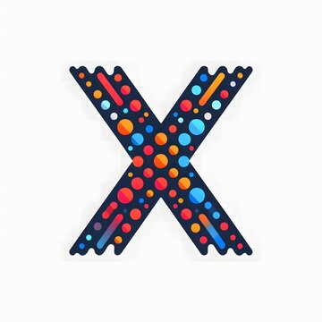 AI Generate of Logo Letter X created using random color dots