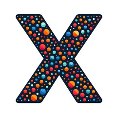 Poster - AI Generate of Logo Letter X created using random color dots