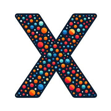 AI Generate of Logo Letter X created using random color dots