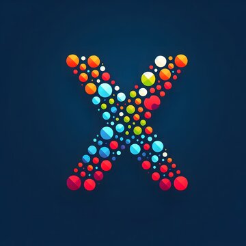 AI Generate of Logo Letter X created using random color dots