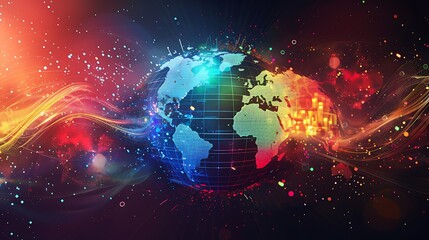 Aufkleber - Global Interconnection and Digital Flow