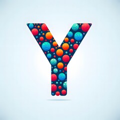 Poster - AI Generate of Logo Letter Y created using random color dots