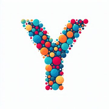AI Generate of Logo Letter Y created using random color dots