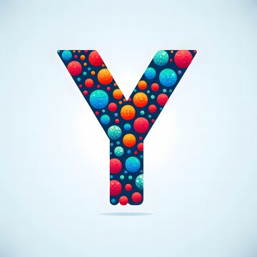 AI Generate of Logo Letter Y created using random color dots