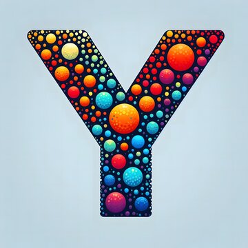 AI Generate of Logo Letter Y created using random color dots