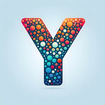AI Generate of Logo Letter Y created using random color dots