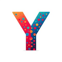 Poster - AI Generate of Logo Letter Y created using random color dots