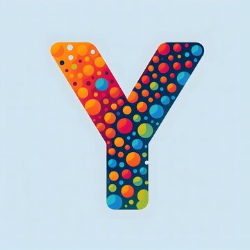 AI Generate of Logo Letter Y created using random color dots