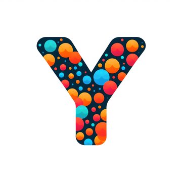 AI Generate of Logo Letter Y created using random color dots