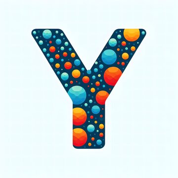 AI Generate of Logo Letter Y created using random color dots