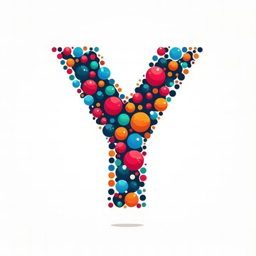 AI Generate of Logo Letter Y created using random color dots