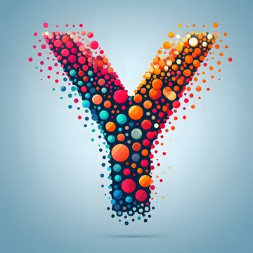 AI Generate of Logo Letter Y created using random color dots