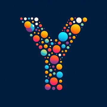 AI Generate of Logo Letter Y created using random color dots