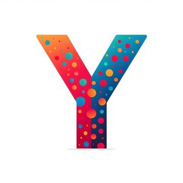 AI Generate of Logo Letter Y created using random color dots