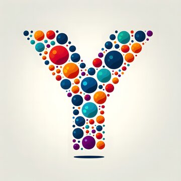 AI Generate of Logo Letter Y created using random color dots