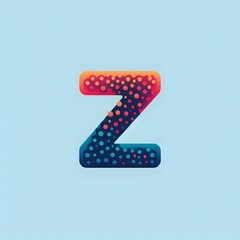 Poster - AI Generate of Logo Letter Z created using random color dots