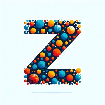 AI Generate of Logo Letter Z created using random color dots