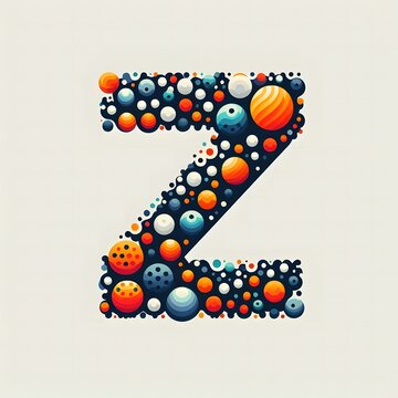 AI Generate of Logo Letter Z created using random color dots