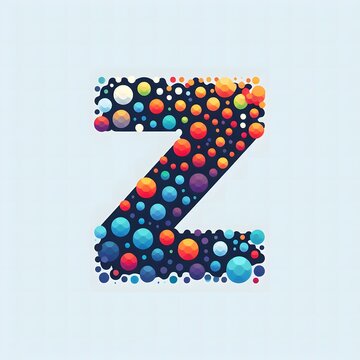 AI Generate of Logo Letter Z created using random color dots
