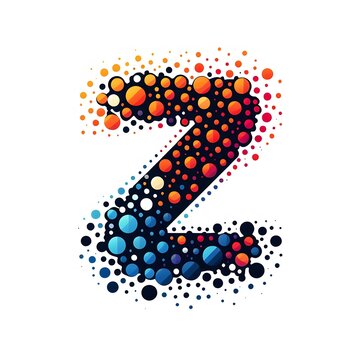 AI Generate of Logo Letter Z created using random color dots