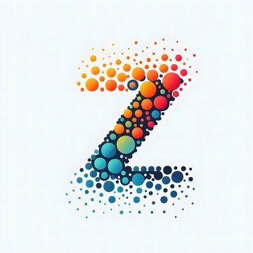 AI Generate of Logo Letter Z created using random color dots