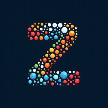 AI Generate of Logo Letter Z created using random color dots