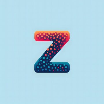AI Generate of Logo Letter Z created using random color dots