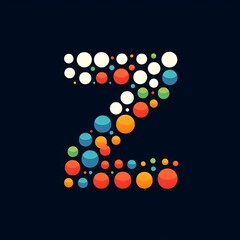 Poster - AI Generate of Logo Letter Z created using random color dots