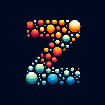 AI Generate of Logo Letter Z created using random color dots