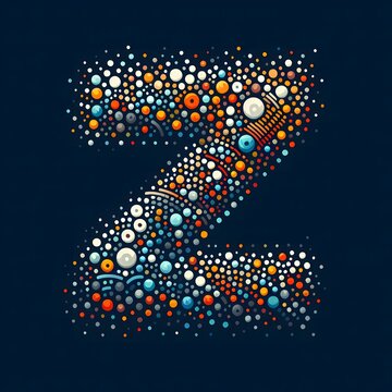 AI Generate of Logo Letter Z created using random color dots