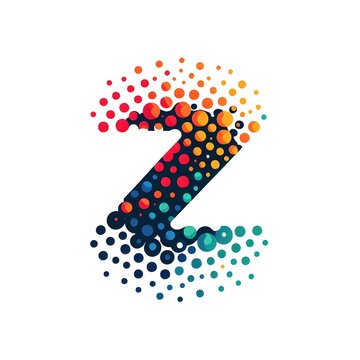 AI Generate of Logo Letter Z created using random color dots
