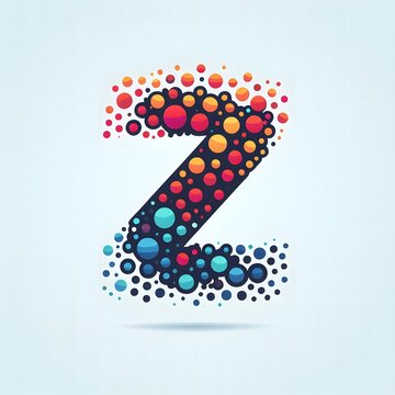 AI Generate of Logo Letter Z created using random color dots