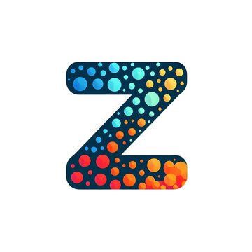 AI Generate of Logo Letter Z created using random color dots