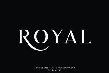 Elegant modern royal serif alphabet display font vector