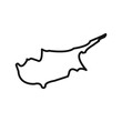 © Petsscouts - Cyprus map icon Black line art vector logo