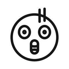 Shocked face icon Black line art vector logo