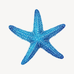 Poster - Vibrant blue starfish illustration