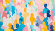 © Mutshino_Artwork - Abstract watercolor silhouettes of diverse people in pastel colors