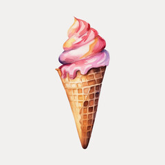 Poster - Colorful ice cream cone illustration